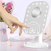 Shian LED Specchio per Il Trucco Specchio per la Bellezza del Trucco Specchio ingranditore 10 Volte 20 lampadine, Nero Senza Batteria