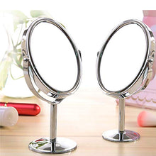 YUESEN Ovale Doppia Faccia Specchi Specchio Bagno,Specchio da Trucco Ingranditore Make Up Specchiera da Tavolo,Argento