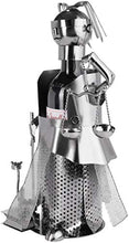 BRUBAKER Portabottiglie Justitia Silver - Supporto per Bottiglie in Metallo - Regalo di Vino con Figura in Metallo per Avvocati, Giudici, Avvocati, Studio Legale - con Biglietto D'auguri