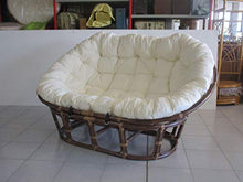 fantasie d oriente Poltrona PAPASAN Divano 2 POSTI Rattan Noce Dimensioni CM 170X105X87 H Vimini con Cuscino E Cinghie Salotto