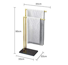 Towel Rack Portasciugamani da Bagno Mensola portasciugamani Non Forata Portasciugamani a Doppia Barra per Bagno Portasciugamani da Terra Materiale in Ottone Portasciugamani da Bagno/Cucina