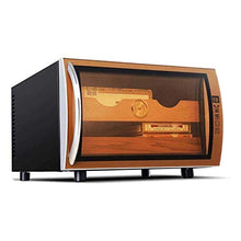 AMOYEE Scatola di visualizzazione del Sigaro humidor, Finestra di Vetro Artigianale, Top Cover Igrometro Digitale, umidificatore dedicato