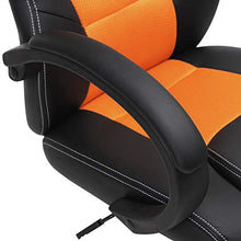 SONGMICS Poltrona Girevole da Ufficio, Direzionale, Ergonomica, Portata Massima 150 kg, Arancione