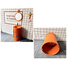YRRA Moderno Bagno Singolo Mobile Sottolavabo, Autoportante Stile Industriale Mobile Lavabo Mobili di Stoccaggio con Rubinetto e Scarico 19,6 x 33,4 Pollici,Arancia,Without Mirror