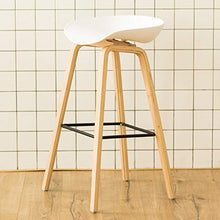 JIAGU - Sedia da bar in legno, stile moderno, casual, per colazione, ristorante, bar, cena, con cuscino in plastica e schienale in legno, semplice sedia per soggiorno, decorazione per scarpe alte