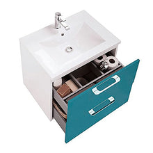 Homemania HOMRAN_5276 Mobile Bagno Happy da Parete, da Bagno, Blu, Bianco, Cromo, in Legno, Ceramica