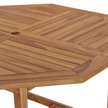 E E-NICES Tavolo da Giardino 120x120x75 cm in Legno Massello di Teak