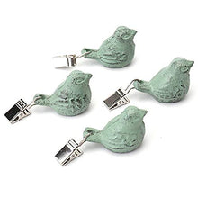 Confezione da 4 Pesi per tovaglia vintage con clip in metallo, set di pesi per tovaglia con uccellino verde…