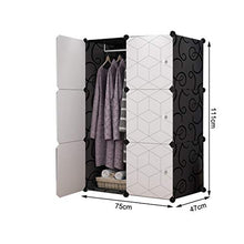 Affitti Posti Letto semplice assemblaggio armadio Tessuto Gabinetto Governo di immagazzinaggio bagagli staccabile imitazione legno plastica panno armadio XINYALAMP ( Color : Black , Size : A )