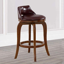 LWW Sgabelli, sgabelli da bar Ascensore solido sedia di legno Retro della casa di modo esecutivo Gas W/Schienale,Marrone,61 cm