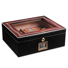 Cigar Humidor Dispositivo di Raffreddamento Household Legno di Cedro Cigar Cabinet Trasparente Protezione Solare Umidificatore Igrometro Elettronico Piano di Vernice