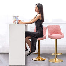 Sgabelli da bar in metallo 1/2/4 pezzi - Sedia con sedili in velluto con schienale, bancone 65-80cm di altezza sgabelli da bar girevoli, sgabelli da colazione per bar / caffè / cucina, rosa Sgabelli d