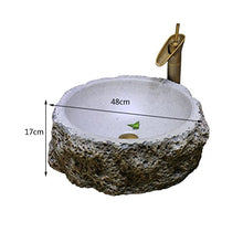 Lavabo sopra Contro Bacino Arte Bacino Bacino Bacino Fatto a Mano Creativo Pietra Retro Antico Bacino di Mano Rotondo (48x17cm) Lavandini Bagno