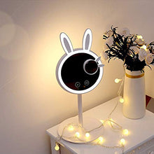 Damai New Bunny LED Riempire Luce Specchio for Il Trucco con Luce Intelligente Luce di Riempimento Specchio for Il Trucco del Desktop ABS Piccolo Regalo Bianco