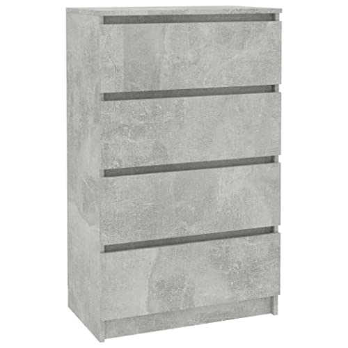 vidaXL Credenza Minimalista Elegante Moderna con 4 Cassetti Pratica Resistente Madia Armadietto Cassettiera Grigio Cemento 60x35x98,5 cm Multistrato