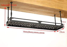 L.TSN Portabottiglie da Vino a soffitto Stile Semplice Portabicchieri da Vino in Ferro da Appendere Decorazione a soffitto Scaffale per Bar (Dimensioni: 120 * 35 cm)