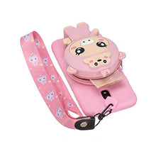 Artfeel Portafoglio Cover per Samsung Galaxy J3 2017/J330,Carino 3D Cartoni Animati Morbido Silicone TPU Custodia con Cerniera Tasca e Cinturino Cordino al Collo Caso,Maiale Rosa