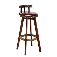 XINGLEI Sgabello da Bar ad Altezza Fissa, Sgabello da Bar ad Altezza bancone da Cucina e Sala da Pranzo, Sedia Imbottita con Schienale Basso con Gambe in Legno Solido ed Eccellente, Resistente