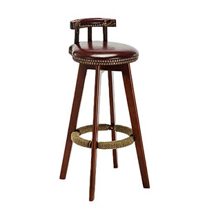 XINGLEI Sgabello da Bar ad Altezza Fissa, Sgabello da Bar ad Altezza bancone da Cucina e Sala da Pranzo, Sedia Imbottita con Schienale Basso con Gambe in Legno Solido ed Eccellente, Resistente