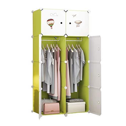 Locker 2-Gitter Armadio Armadio 2-Hanging Archivi Rimovibili di Plastica Scaffali 8 Porte Abbigliamento Home Camera Verde 75X47X147CM MUMUJIN