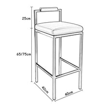 SHIJING Sgabelli Cucina Moderni Mobili da Soggiorno Sgabelli da Bar con Gambe in Metallo Nero/Schienale con Design Cavo | Seggiolone Casual Imbottito in PU per bancone/Cucina/Colazione/Pub