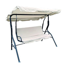 Mojawo Dondolo XXL da giardino Comfort Hollywood a 3 posti, con tetto imbottito, colore: antracite/beige