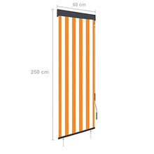 vidaXL - Tenda avvolgibile per esterni, 60 x 250 cm, colore: Bianco/Arancione