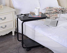 Zhicaikeji Camera da Letto Comodino scrivania squisita Moda in Legno Nero Rack Semplice Comodino Pigro mensola Mobile Desk