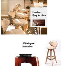 Yxsd Bar Stool pranza Sedia con Schienale e poggiapiedi Naturali Gambe in Legno massello con attenuato Pad Designer contemporanea for Office Lounge Pranzo Cucina (Color : Beige)