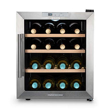 CREATE IKOHS WINECOOLER WOOD L - Cantinetta da 16 bottiglie, 46 l, 70 W, luce LED, display digitale, 3 ripiani, doppio isolamento, zone di temperatura da 11 a 18 gradi, ripiani in legno