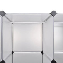 Luckyfu Questo Scaffale armadietto modulare con 18 Scomparti Bianco 37 x 146 x 180,5 cm.Questo Armadio Fornira Una Soluzione di Stoccaggio Ideale.Armadio Guardaroba.