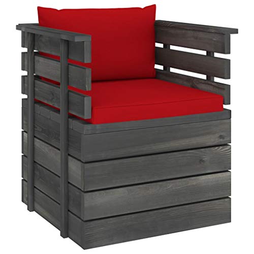 vidaXL Poltrona da Giardino con Cuscini in Legno di Pino