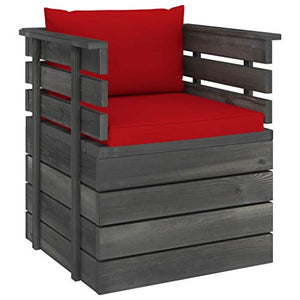 vidaXL Poltrona da Giardino con Cuscini in Legno di Pino