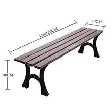 outdoor product Panchina da Giardino in Legno per Interni All'aperto, Panchina da Giardino,Panca per Balcone Cortile con Struttura in Legno Massello Anticorrosivo E Ghisa,Sedia Portico con Schienale
