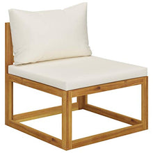 SKM Set Divani da Giardino 5 pz con Cuscini Crema in Legno Acacia (47kg)