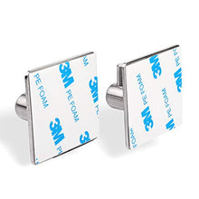 Schramm® 2 pz. Ganci portasciugamani in Acciaio Inox Quadrati Gancio portasciugamani a Parete Autoadesivo 3M Senza Perforazione Gancio in Acciaio Inox