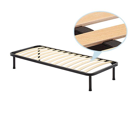 Europrimo Rete a doghe Singola 90x190 cm Struttura in Ferro con doghe in Legno Ortopedica Piedi 25 cm smontabili Inclusi