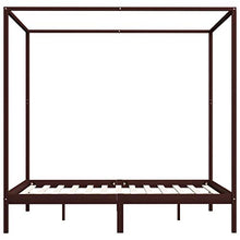 SKM Giroletto a Baldacchino Marrone Scuro Massello Pino 160x200 cm