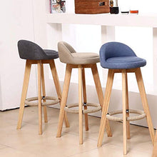 TY&WJ Legno Solido Girevole Sgabelli da Bar,Schiena Bassa Sedile in Tessuto di Lnito Sedie da Pranzo,Colazione Cucina Sgabello Contatore Pub Cafe Sgabello da Bar con Gambe di Legno