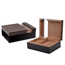WRJY Humidor portasigari in Legno di Cedro con igrometro e umidificatore, Scatola Porta sigari da Tavolo di Grande capacità può Contenere 50 sigari, vetrina per sigari con Finestra in v