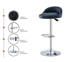 ABBD Sedia da Bar, Sgabello da Lavoro Girevole Bar Sgabello da Lavoro da Laboratorio Sedia con Schienale Regolabile in Altezza Sgabello di Bellezza retrò Sedia del Computer -black2