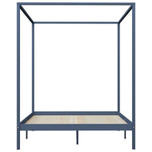 SKM Giroletto a Baldacchino Grigio Legno Massello di Pino 160x200cm