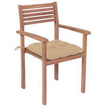 vidaXL Sedie da Giardino 2 pz con Cuscini Beige Massello di Teak