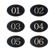 Targhetta con numero dotata di nastro adesivo, per armadietto e porta, colore nero, numeri da 01 a 100