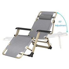 AI LI WEI SHUAIIJUAN Sedia per Il Tempo Libero Domestico - Sedie a Sdraio Pieghevole Reclining Sdraio da Giardino reclinabile con Grey Cuscino Patio, Veranda, Spiaggia, Piscina, Giardino