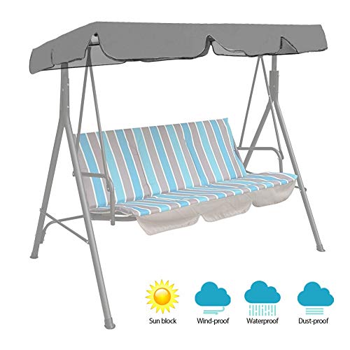 ZXD 2 E 3 Posti Dondolo Coperti da Giardino, All'aperto Veranda Patio Yard Giardino Amaca, Impermeabile Anti-UV Grande for Parasole (Color : Gray, Size : 142x120x18cm)