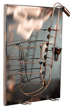 BRUBAKER portabottiglie vino sassofono - Wall Art picture metal - con 2 portabicchieri - incluso biglietto di auguri per regalo vino
