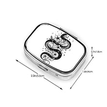 Scatola quadrata per pillole medicinali Serpent Incantesimo bianco e nero moda pillola organizzatore viaggio pillola caso dispenser per vitamine integratori