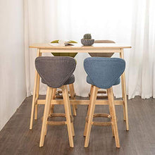 LXYPLM Sgabello Sedie Bar Barstools Sedie da Bar girevoli in Legno massello for Il Tempo Libero, sgabelli Alti da Pranzo for la Colazione da caffè in Lino Pub con Schienale Arredo Bar Cucina