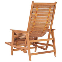 Tidyard Sdraio da Giardino con Poggiapiedi in Legno Massello di Teak,Lettino Prendisole Reclinabile per Esterno,67,5 x 117 x 106,5 cm